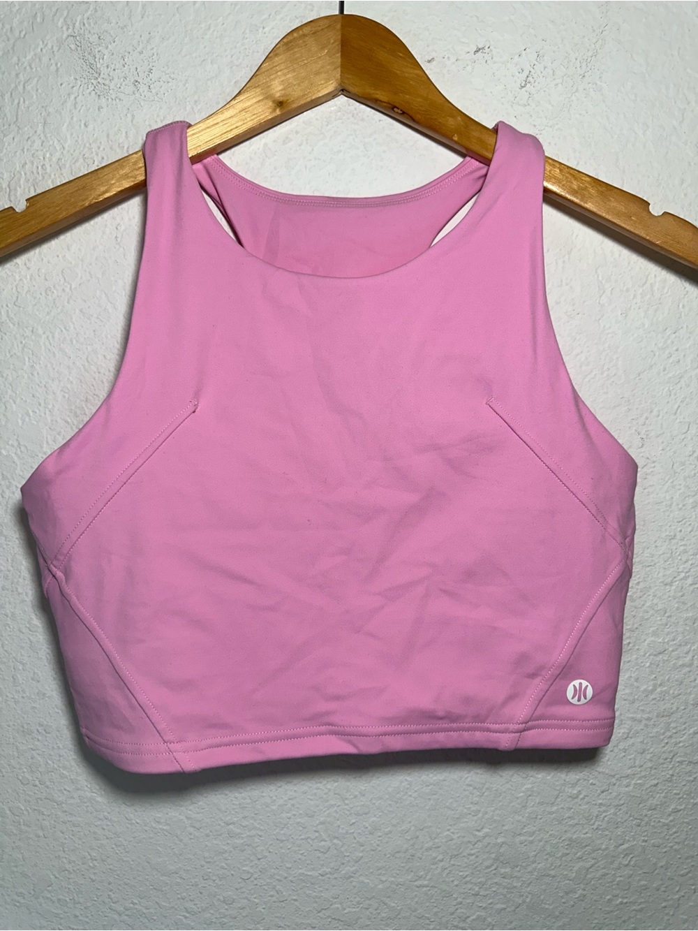 Astoria Activewear Bright Pink High Neck Racerback Padded Sports Bra Tank Top